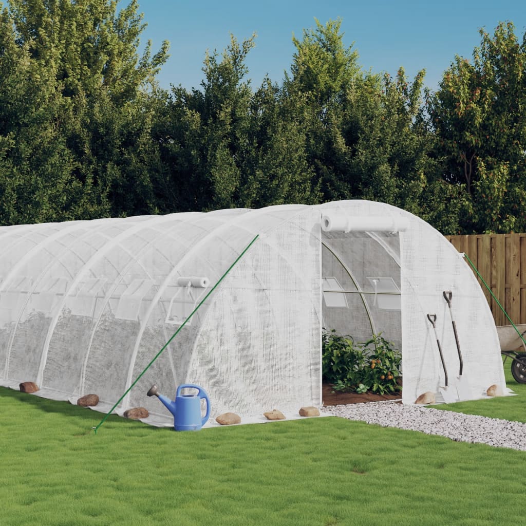 White Steel Greenhouse 10 m² 5x2x2.3 m