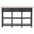 Mesa consola de madera de ingeniería negro 110x30x76cm
