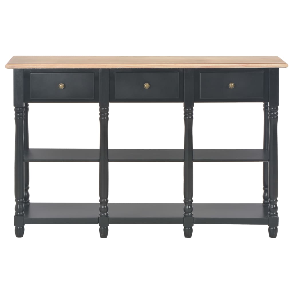 Mesa consola de madera de ingeniería negro 110x30x76cm