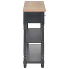 Mesa consola de madera de ingeniería negro 110x30x76cm