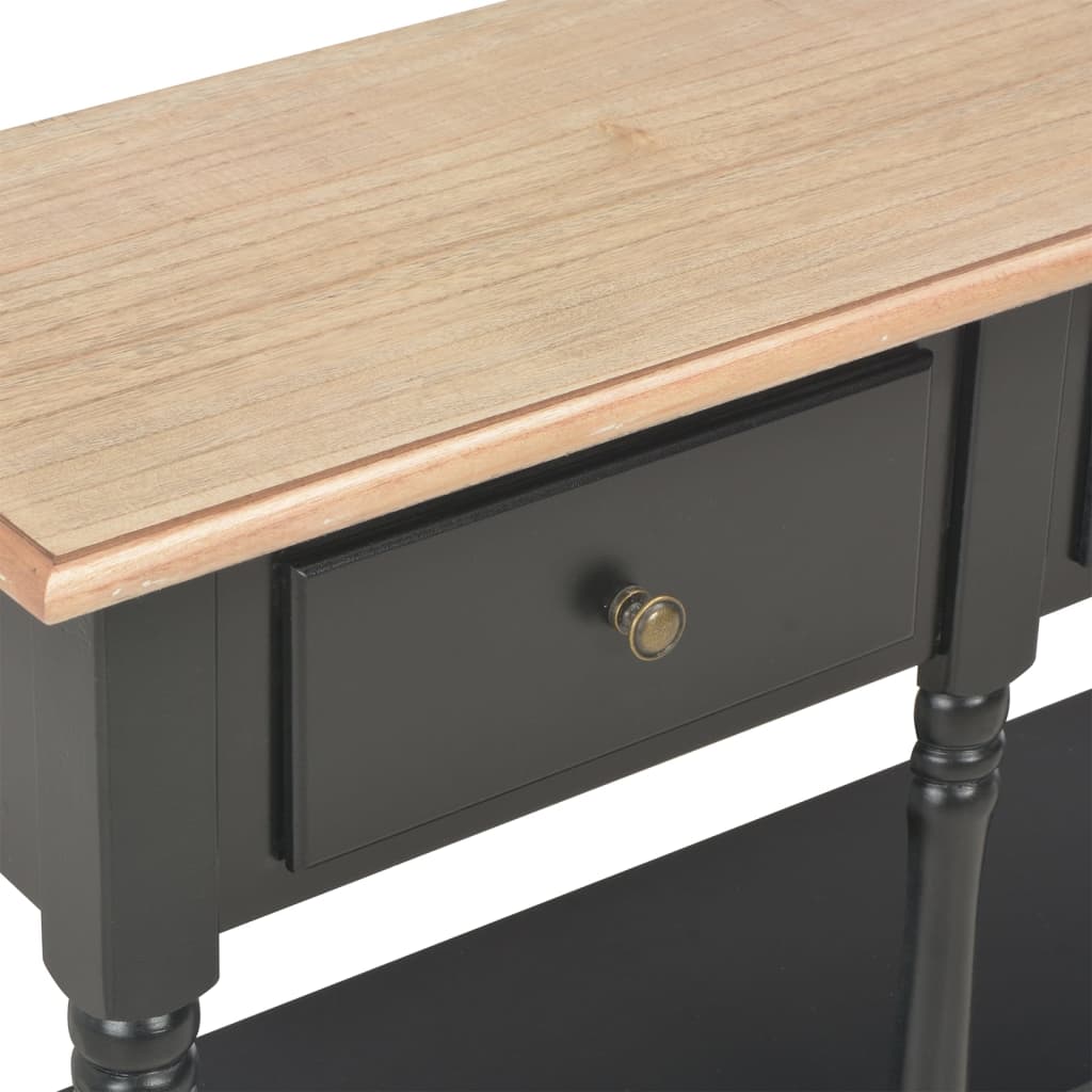 Mesa consola de madera de ingeniería negro 110x30x76cm