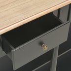Mesa consola de madera de ingeniería negro 110x30x76cm