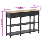 Mesa consola de madera de ingeniería negro 110x30x76cm