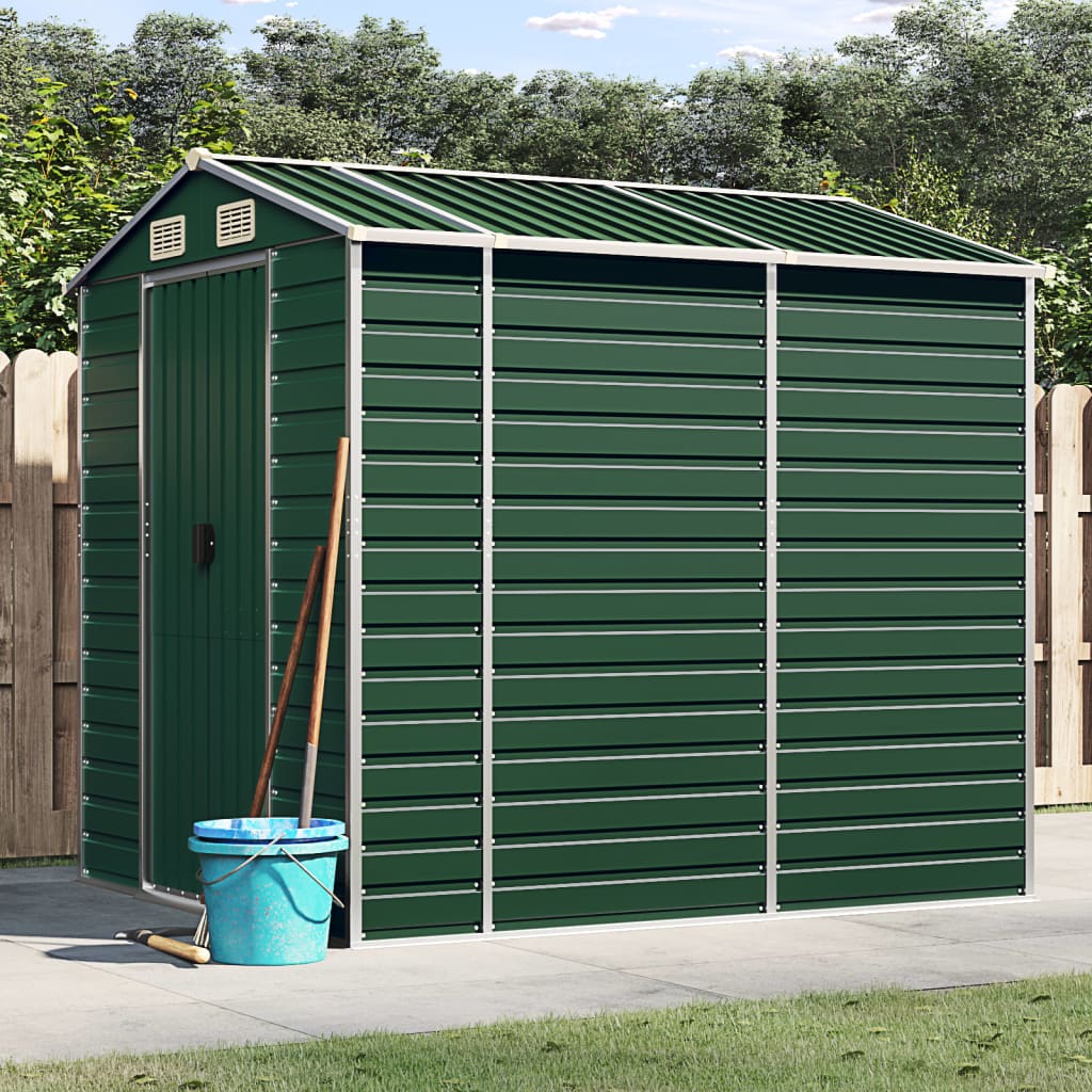 Caseta de jardín antracita 192x152,5x237 cm acero galvanizado