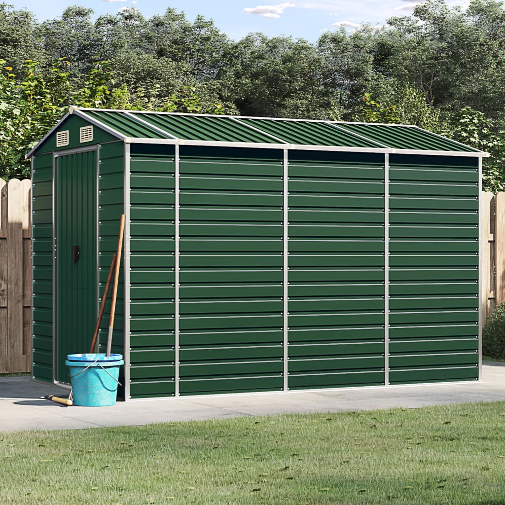 Caseta de jardín antracita 192x152,5x237 cm acero galvanizado