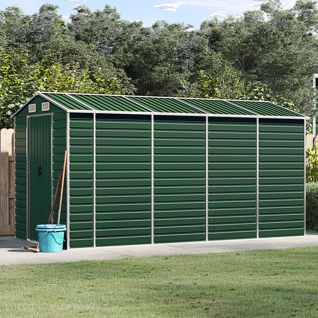 Caseta de jardín acero galvanizado marrón claro 191x130x198 cm