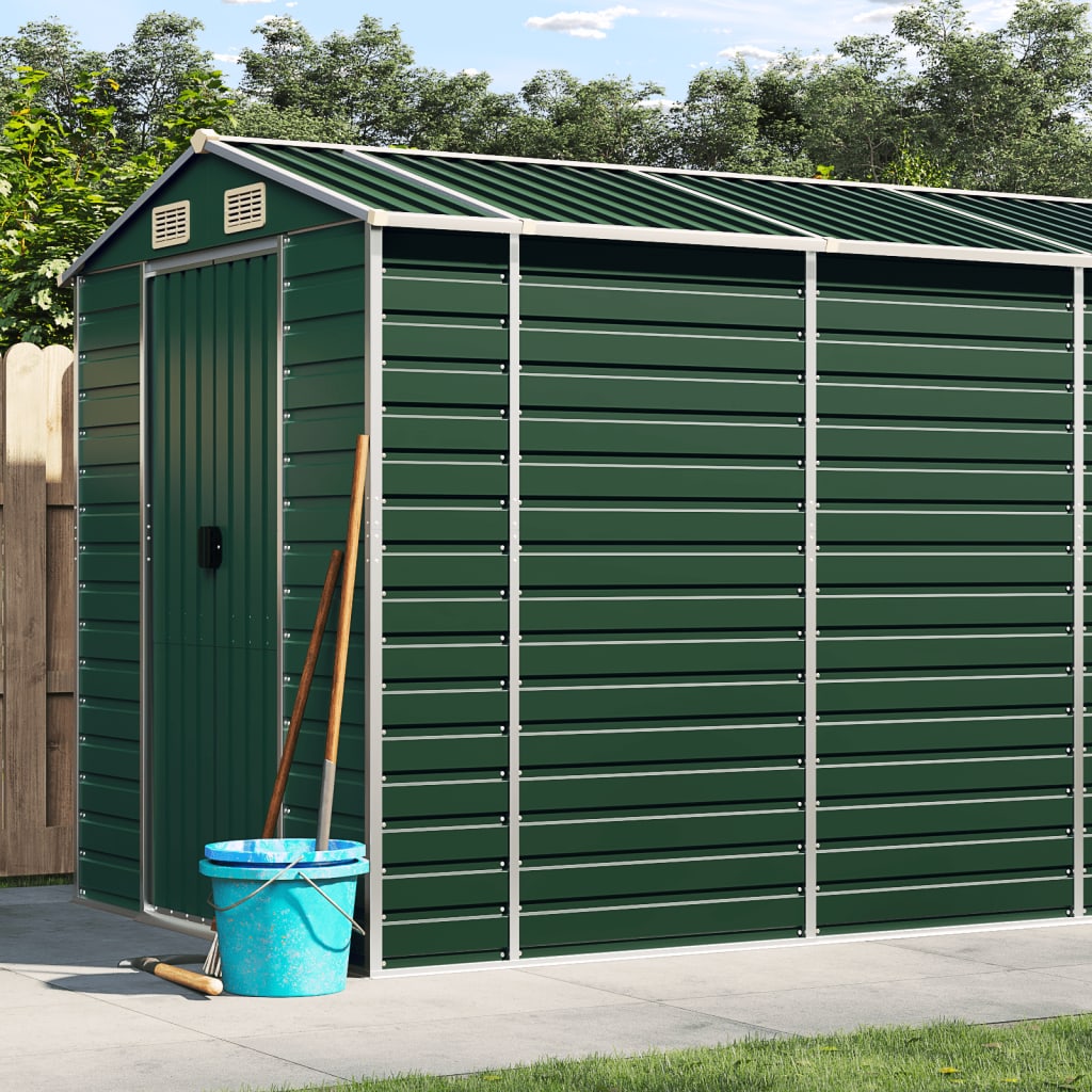Caseta de jardín acero galvanizado marrón claro 191x130x198 cm