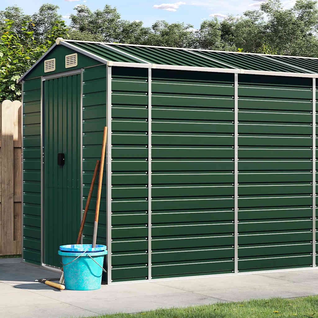Caseta de jardín acero galvanizado marrón claro 191x130x198 cm