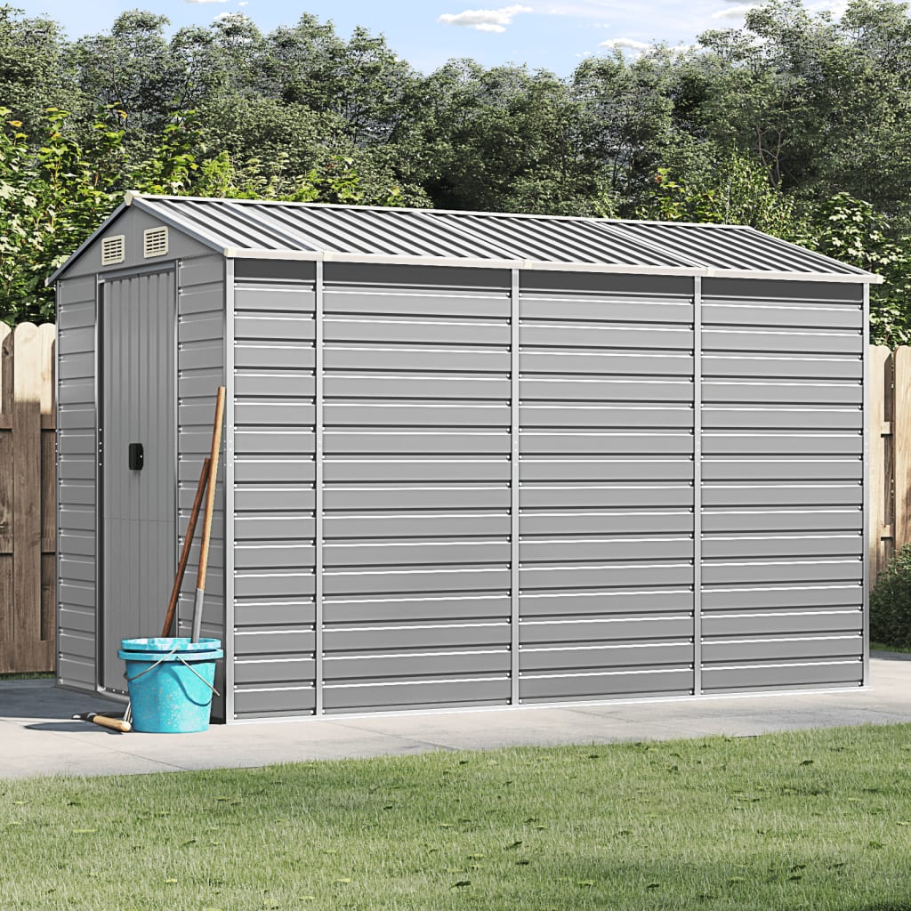 Caseta de jardín antracita 192x152,5x237 cm acero galvanizado