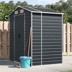 Caseta de jardín acero galvanizado marrón claro 191x130x198 cm