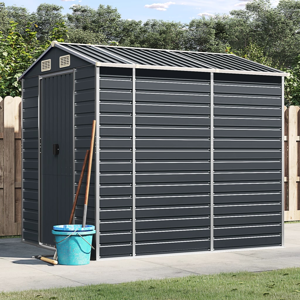 Caseta de jardín acero galvanizado marrón claro 191x130x198 cm