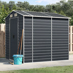 Caseta de jardín acero galvanizado marrón claro 191x130x198 cm