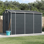 Caseta de jardín acero galvanizado marrón claro 191x130x198 cm