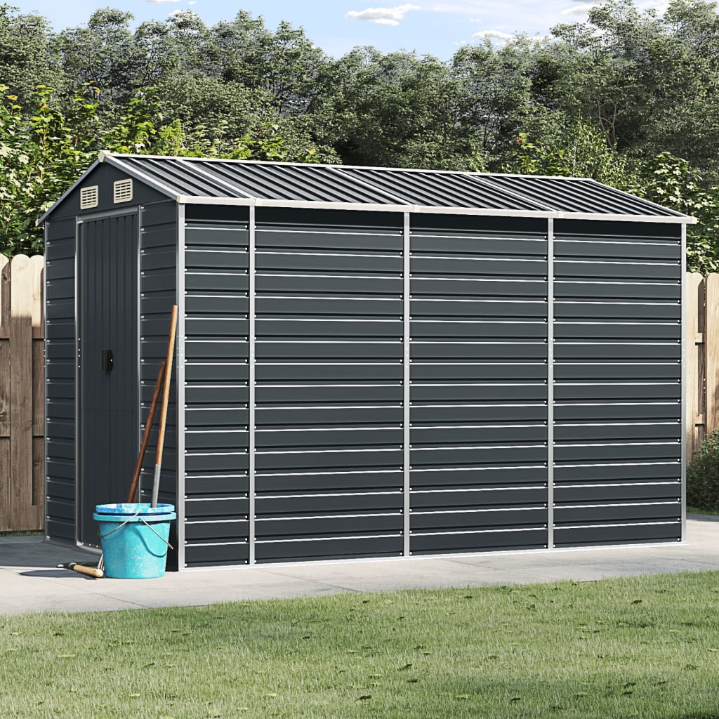 Caseta de jardín acero galvanizado marrón claro 191x130x198 cm