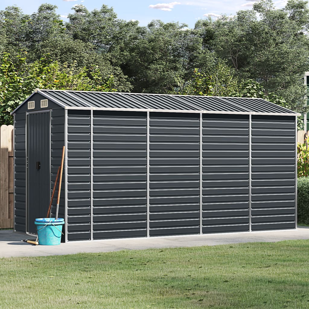 Caseta de jardín acero galvanizado marrón claro 191x130x198 cm