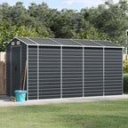Caseta de jardín acero galvanizado marrón claro 191x130x198 cm