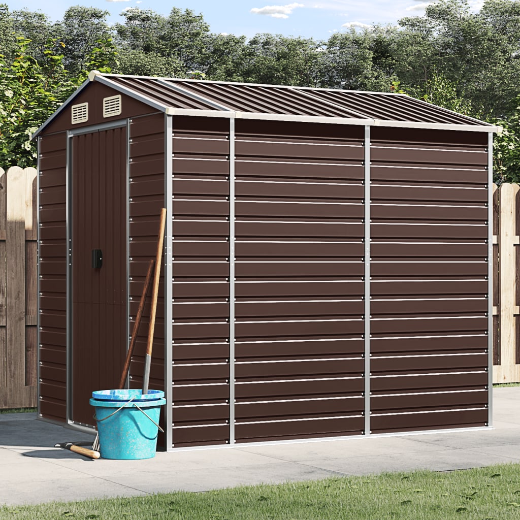 Caseta de jardín antracita 192x152,5x237 cm acero galvanizado