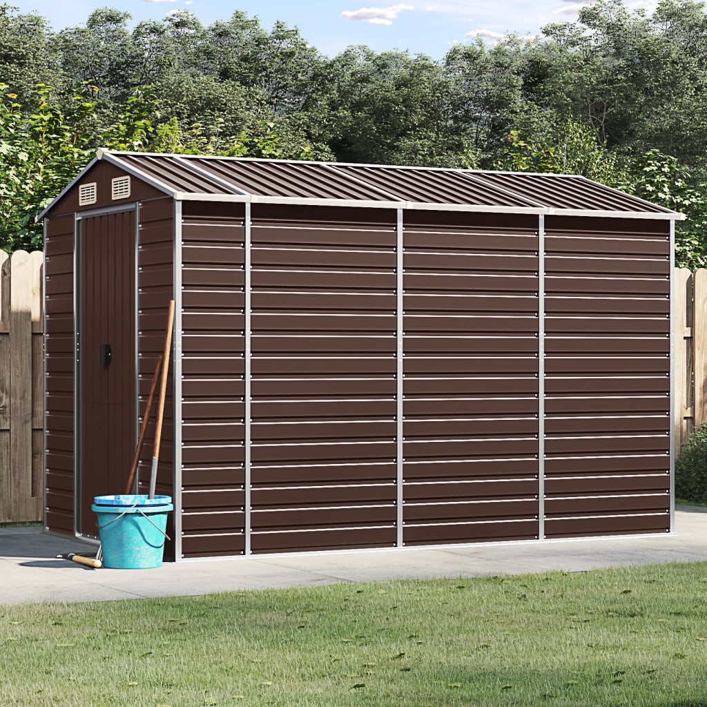 Caseta de jardín antracita 192x152,5x237 cm acero galvanizado