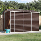 Caseta de jardín antracita 192x152,5x237 cm acero galvanizado