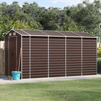 Caseta de jardín antracita 192x152,5x237 cm acero galvanizado