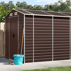 Caseta de jardín antracita 192x152,5x237 cm acero galvanizado