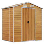 Caseta de jardín acero galvanizado marrón claro 191x130x198 cm