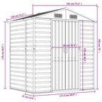 Caseta de jardín acero galvanizado marrón claro 191x130x198 cm