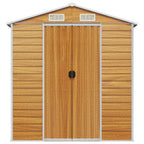 Caseta de jardín acero galvanizado marrón claro 191x130x198 cm