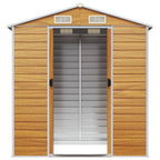 Caseta de jardín acero galvanizado marrón claro 191x130x198 cm