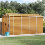 Caseta de jardín acero galvanizado marrón claro 191x130x198 cm