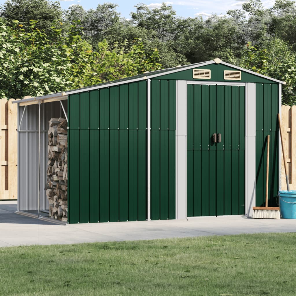 Caseta de jardín acero galvanizado marrón claro 191x130x198 cm