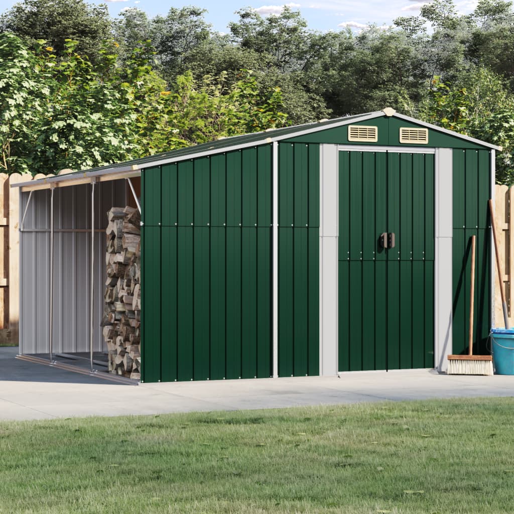Caseta de jardín acero galvanizado marrón claro 191x130x198 cm