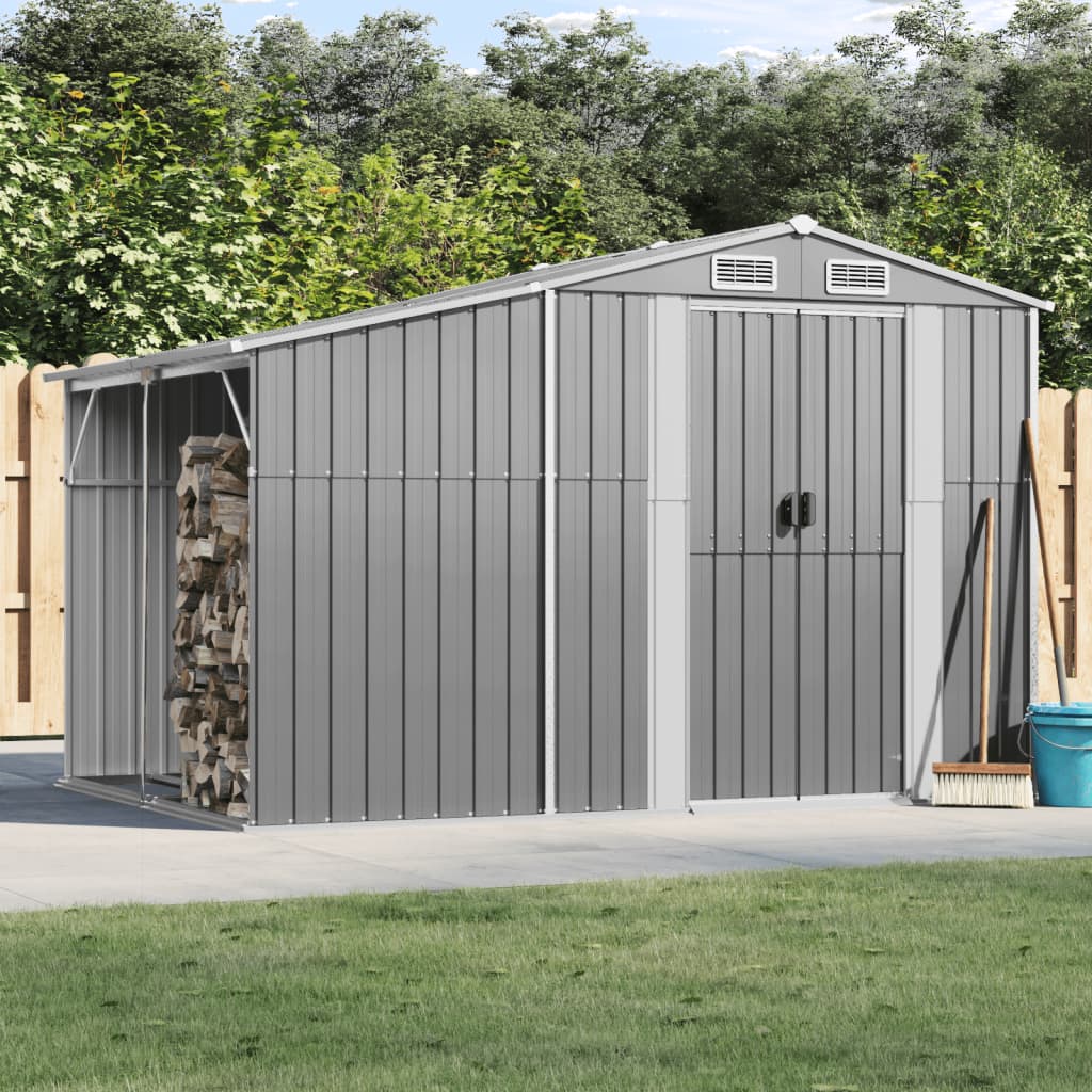 Caseta de jardín acero galvanizado marrón claro 191x130x198 cm