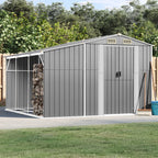 Caseta de jardín acero galvanizado marrón claro 191x130x198 cm