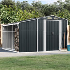 Caseta de jardín acero galvanizado marrón claro 191x130x198 cm