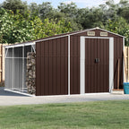 Caseta de jardín acero galvanizado marrón claro 191x130x198 cm