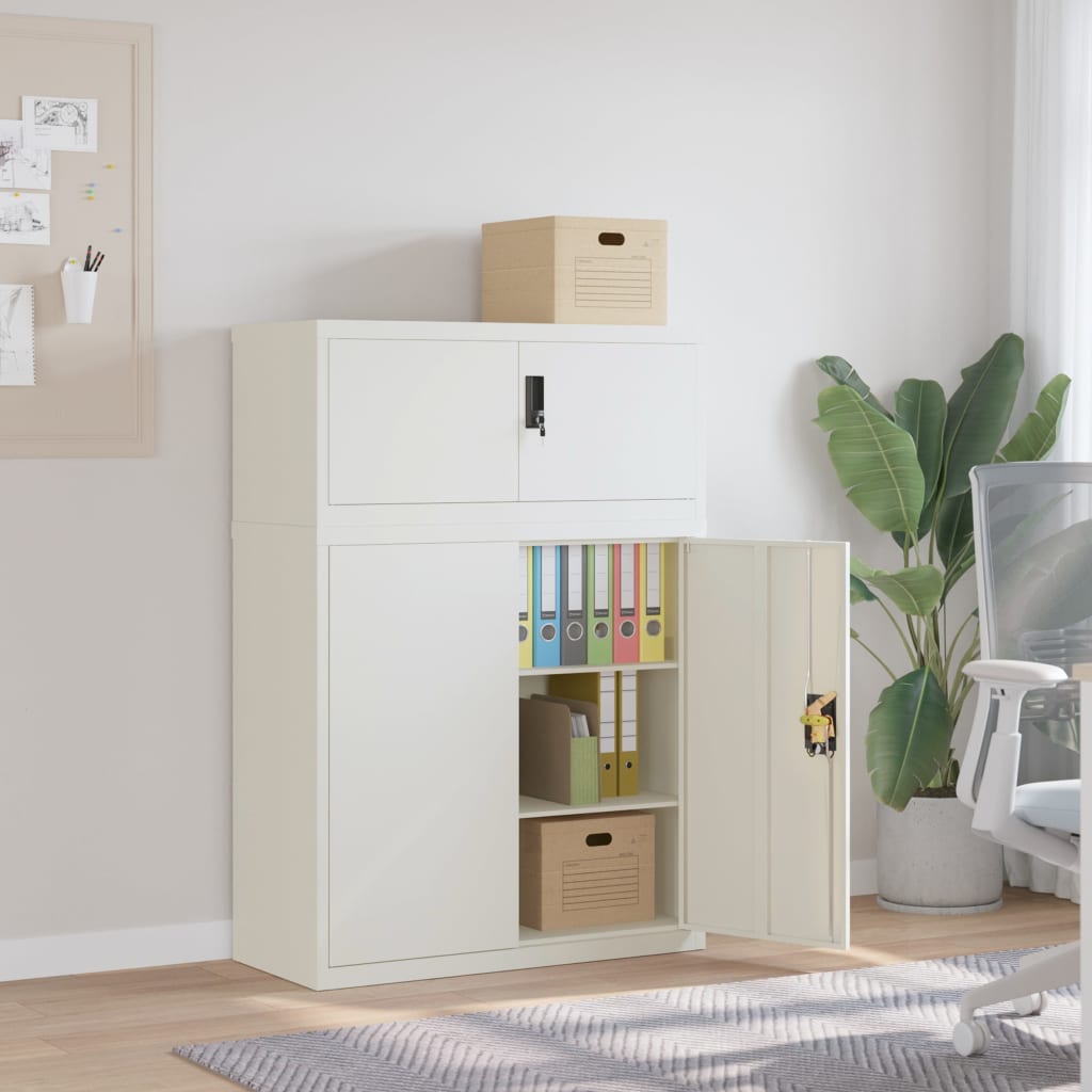 White steel filing cabinet 90x40x110 cm