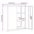 Armario archivador de acero blanco 90x40x145 cm