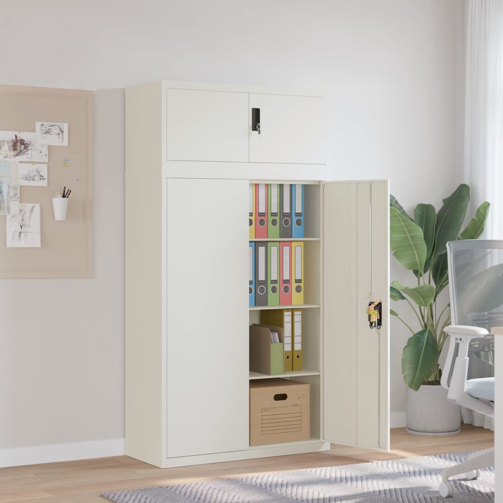 White steel filing cabinet 90x40x145 cm