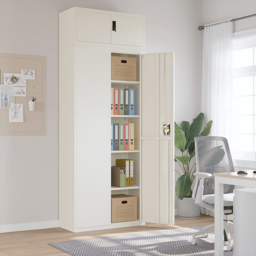 White steel filing cabinet 90x40x220 cm