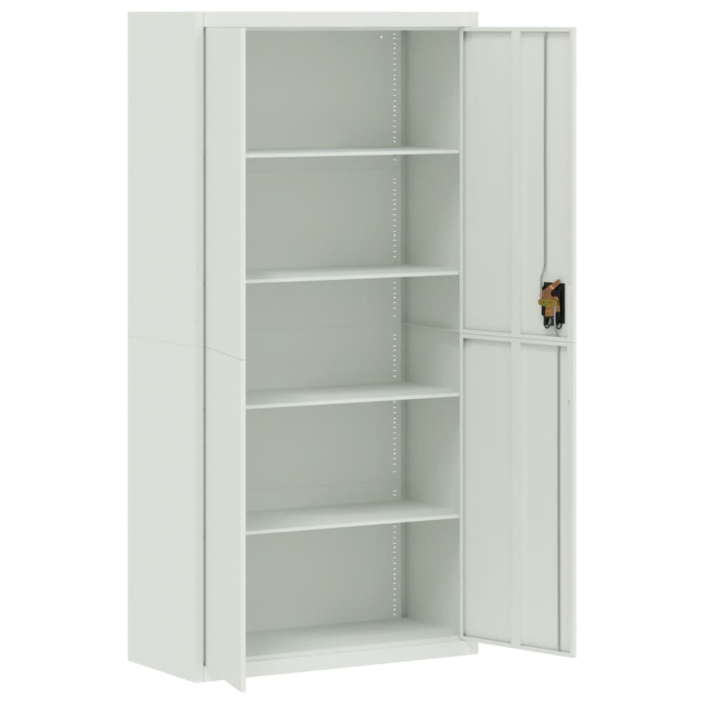 Armario archivador de acero gris claro 90x40x220 cm