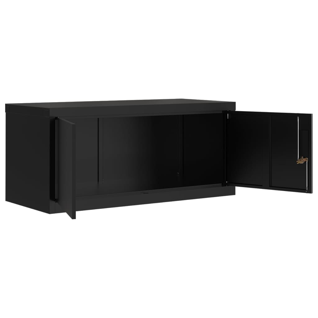 Armario archivador de acero negro 90x40x220 cm