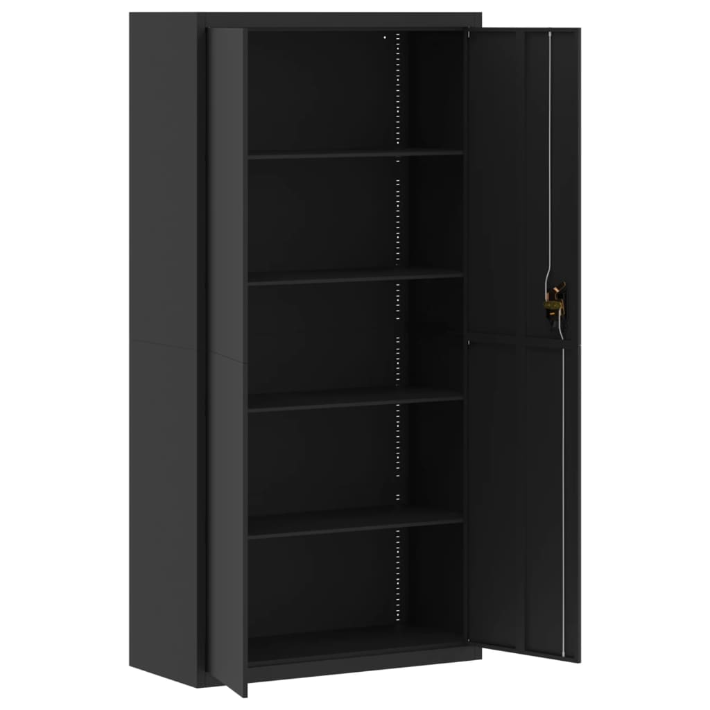 Armario archivador de acero negro 90x40x220 cm