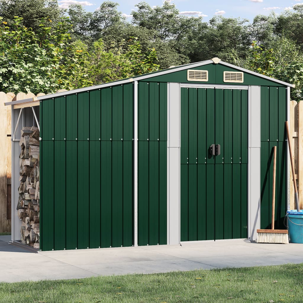 Caseta de jardín antracita 192x152,5x237 cm acero galvanizado