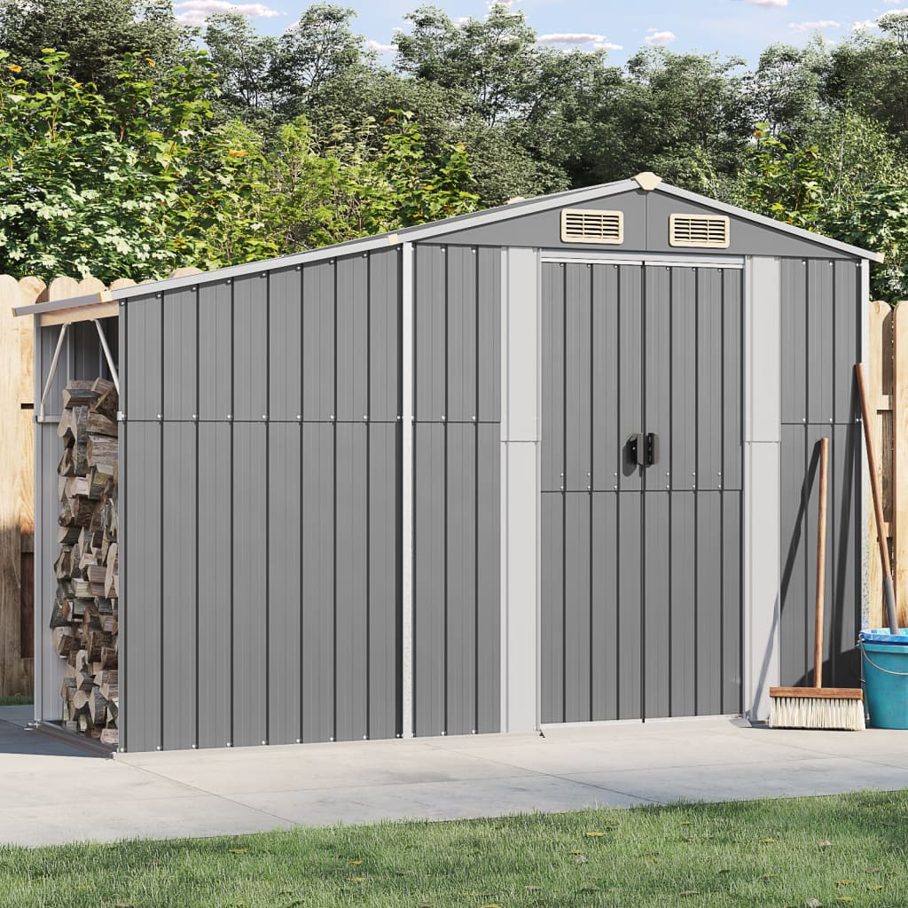 Caseta de jardín antracita 192x152,5x237 cm acero galvanizado
