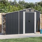 Caseta de jardín antracita 192x152,5x237 cm acero galvanizado