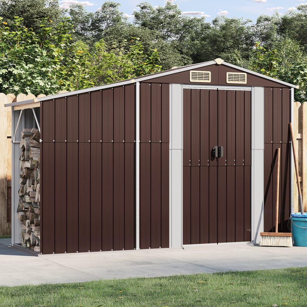 Caseta de jardín antracita 192x152,5x237 cm acero galvanizado