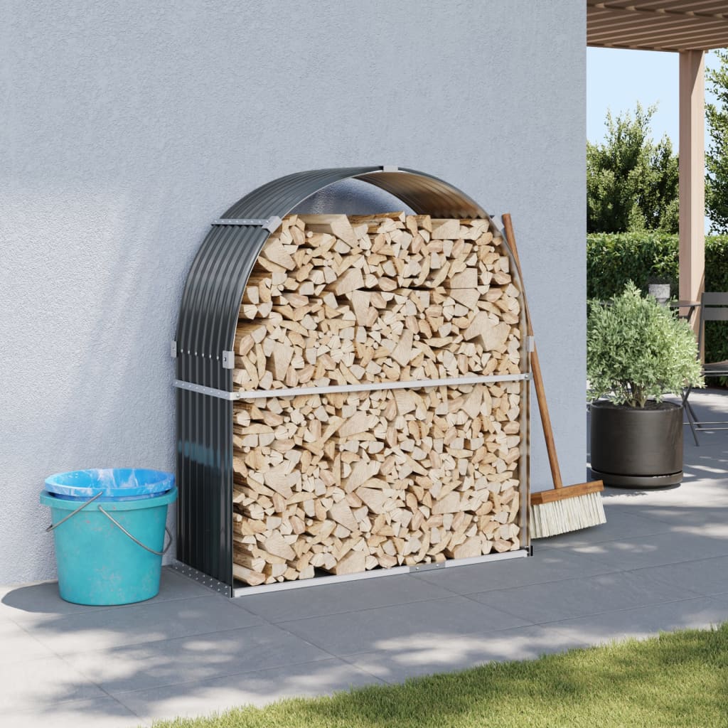 Galvanized steel log rack 100x40x100 cm