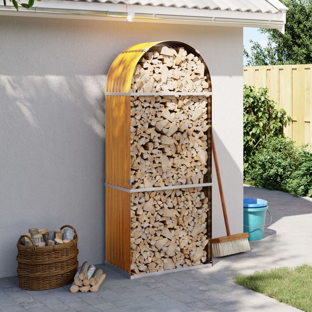 Galvanized steel log rack 100x40x100 cm