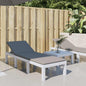 Sun lounger with white PP cushions